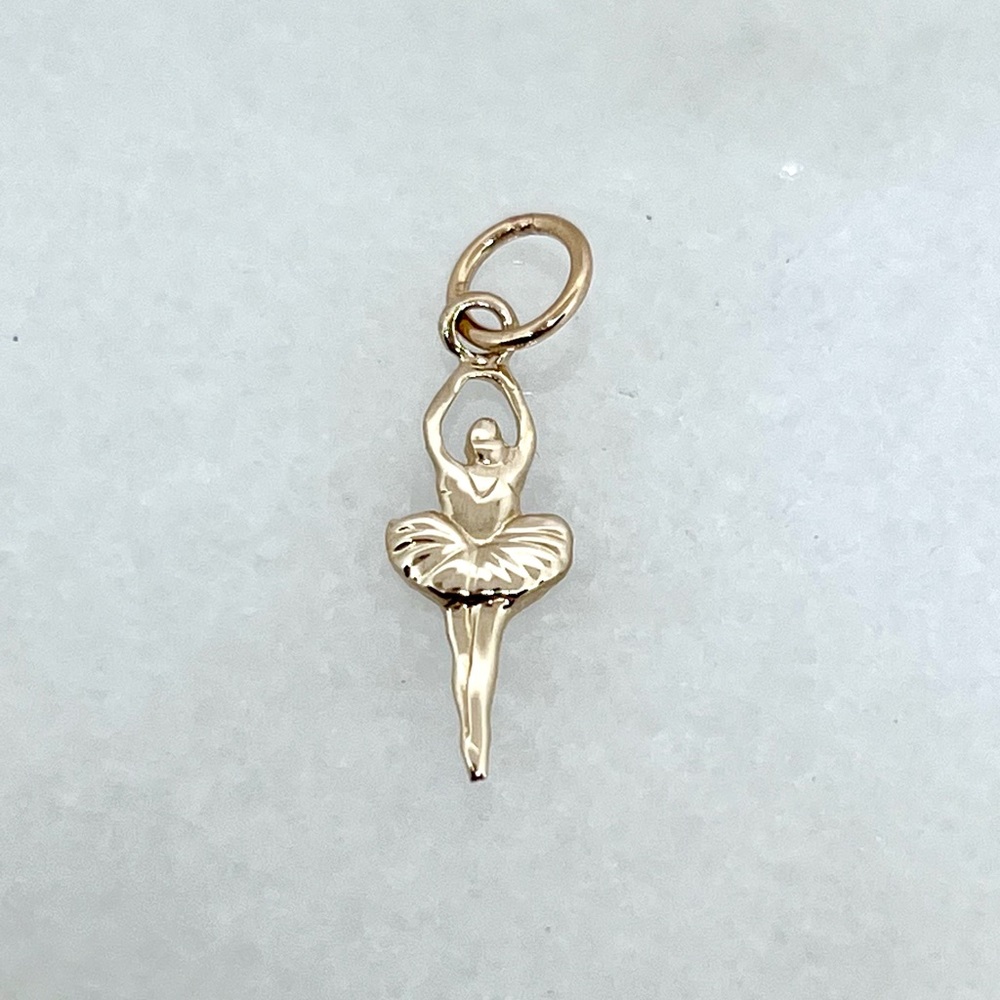 10K Yellow Gold Small Ballerina 🩰 Charm - New